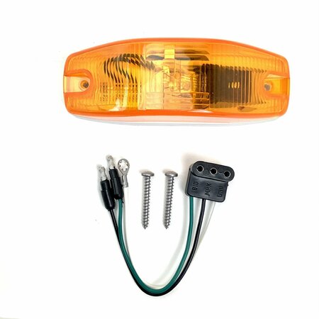 TRUCK-LITE Signal-Stat, Incandescent, Yellow Oval, 1 Bulb, Auxiliary Turn Signal, 2 Screw, Female 4095A